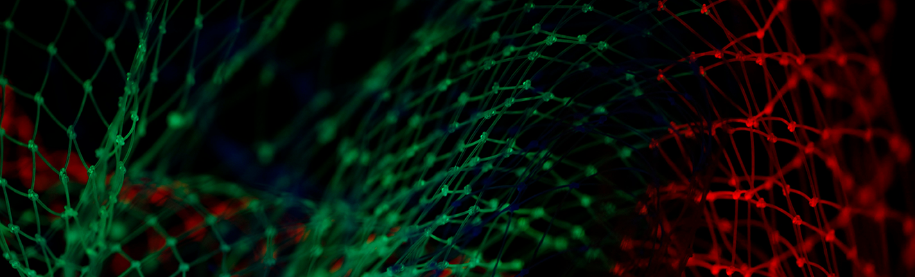 Daten abstrahiert als ineinandergreifende Netze dargestellt