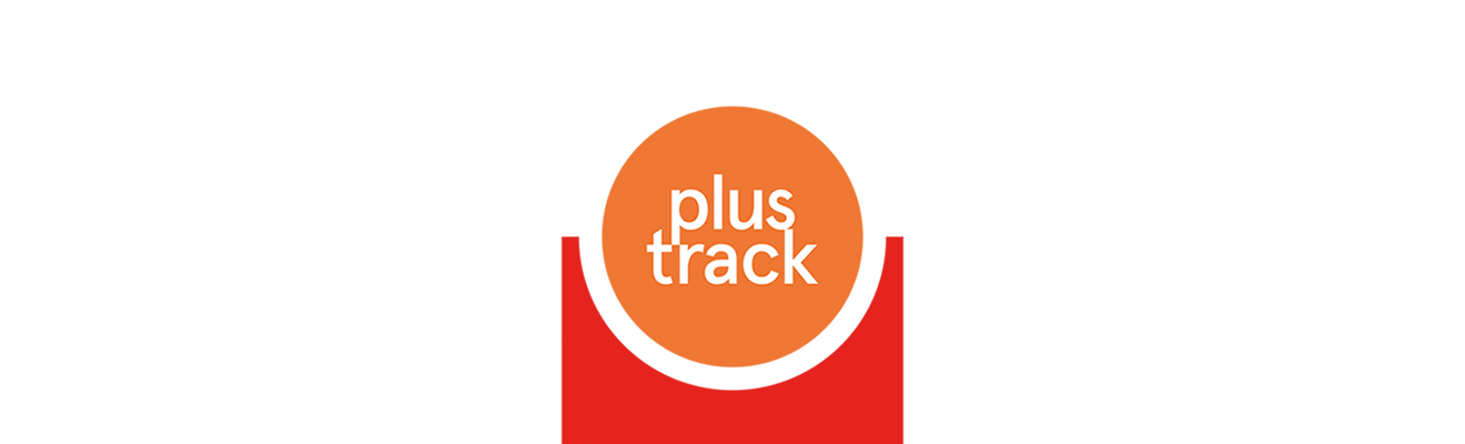 Das Logo von PlusTrack als Banner