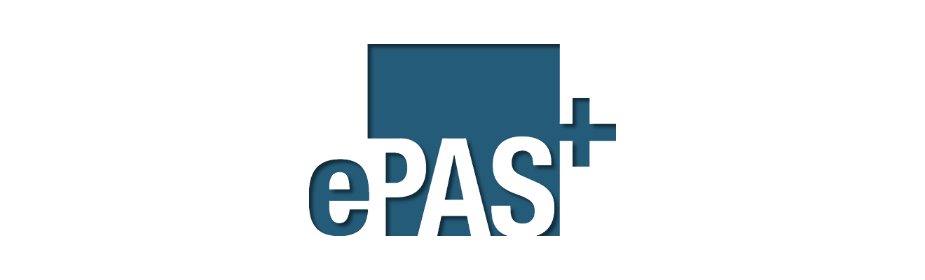 Banner mit dem Logo von ePAS+ mittig platziert